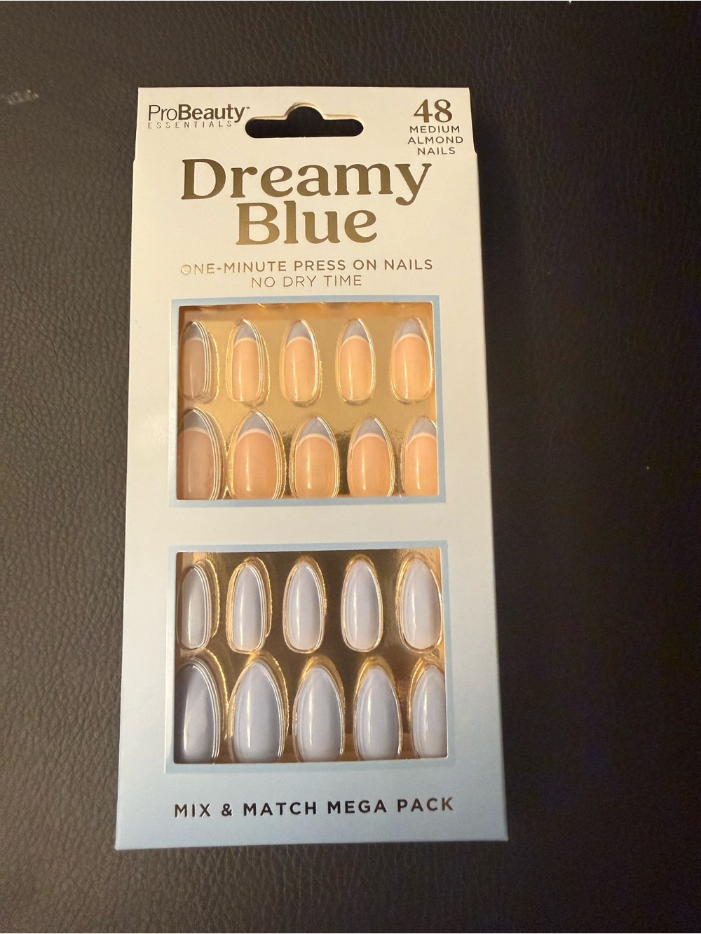 Dreamy Blue Mix & Match Press-On Nails - Blue and Nude Almond Set